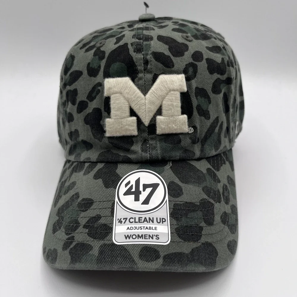 Michigan Wolverines Womens 47 Brand Hat Cap Strap Back Leopard NCAA Football NEW